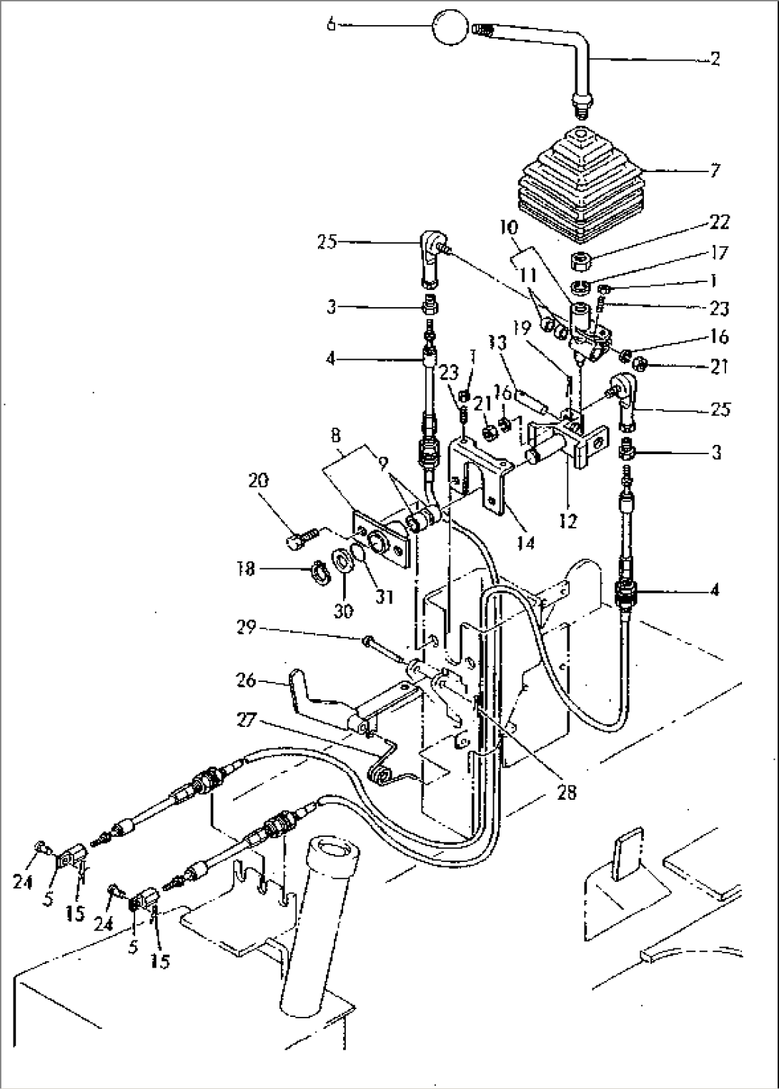 WORK EQUIPMENT CONTROL LEVER AND LINKAGE