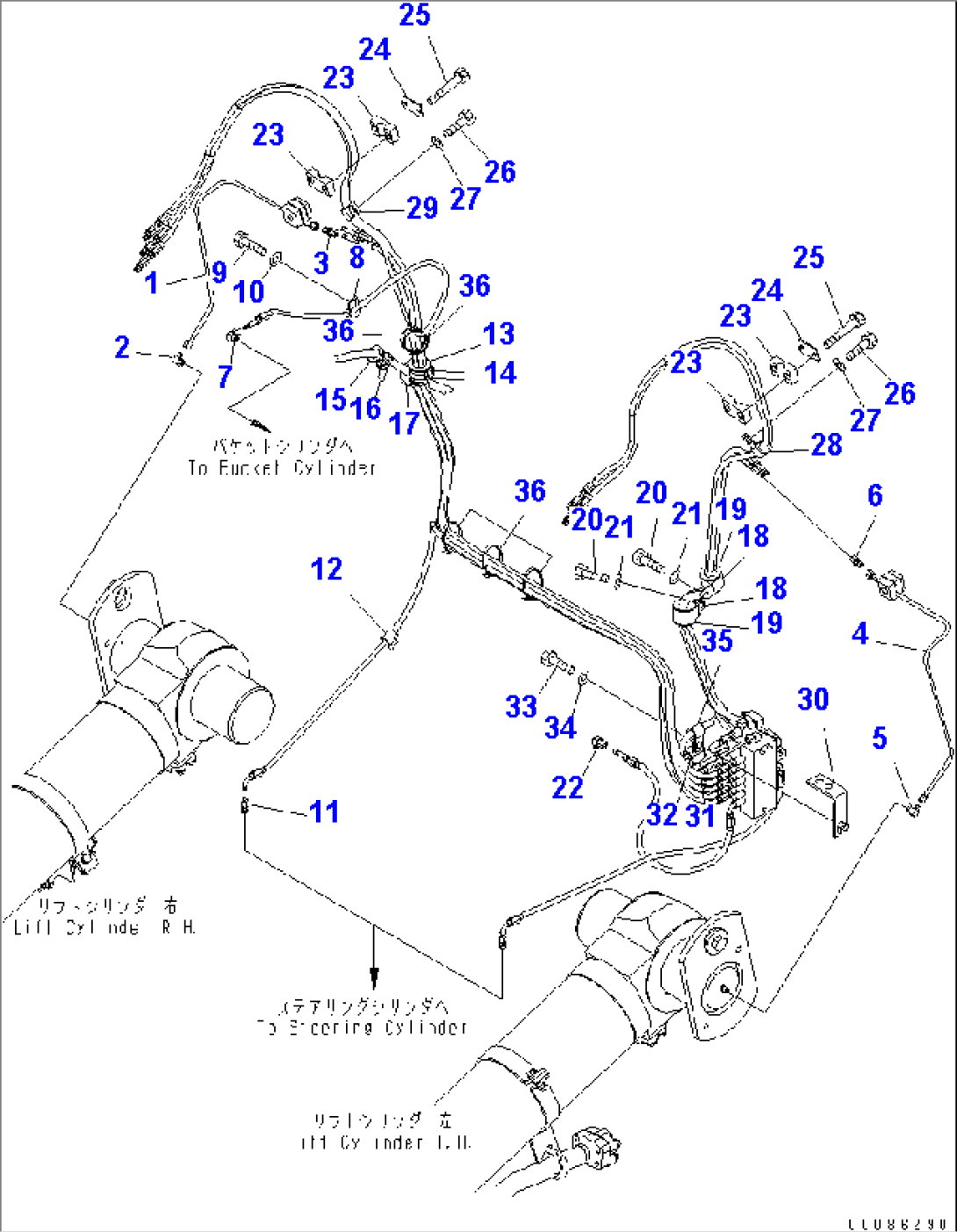 REMOTE GREASE (FRONT FRAME) (2/2) (FOR AUTO GREASE)(#85001-)