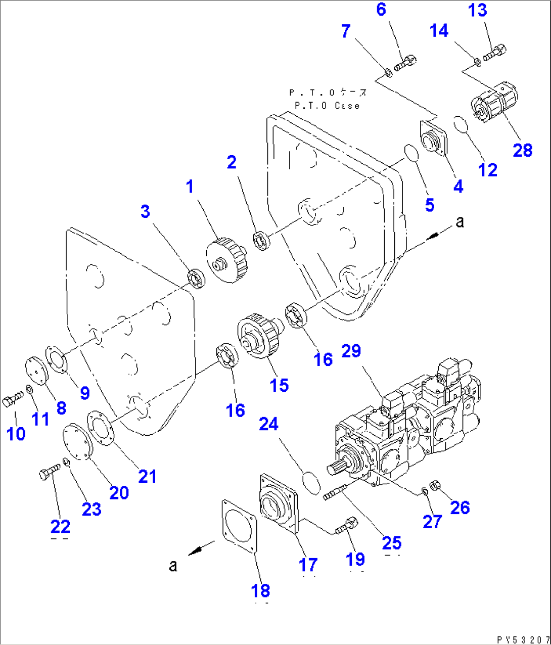 POWER TAKE OFF (3/4) (WORK EQUIPMENT PUMP AND TRAVEL PUMP)