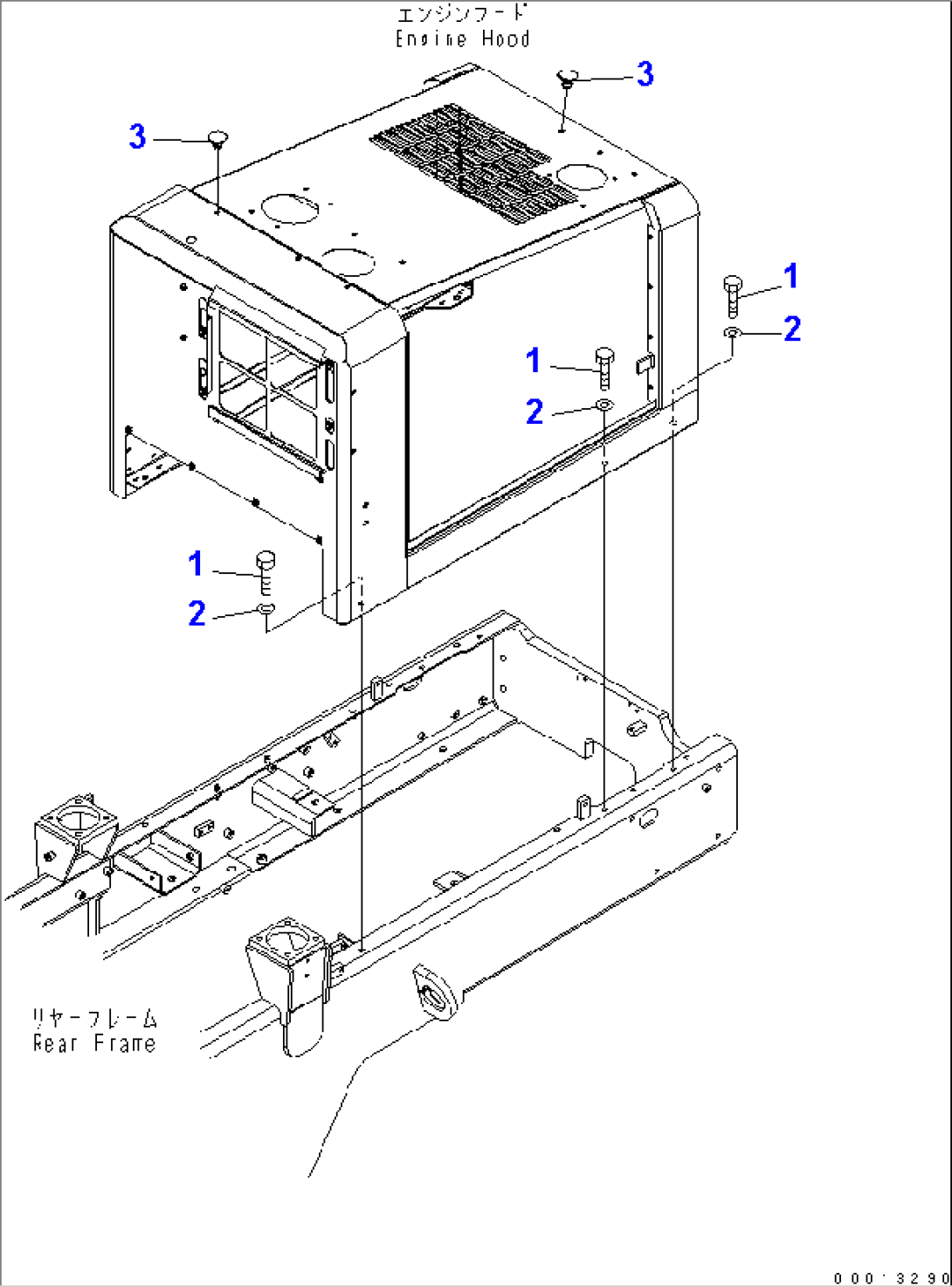 HOOD MOUNTING (FOR FULL FENDER) (SNOW REMOVING SPEC.)