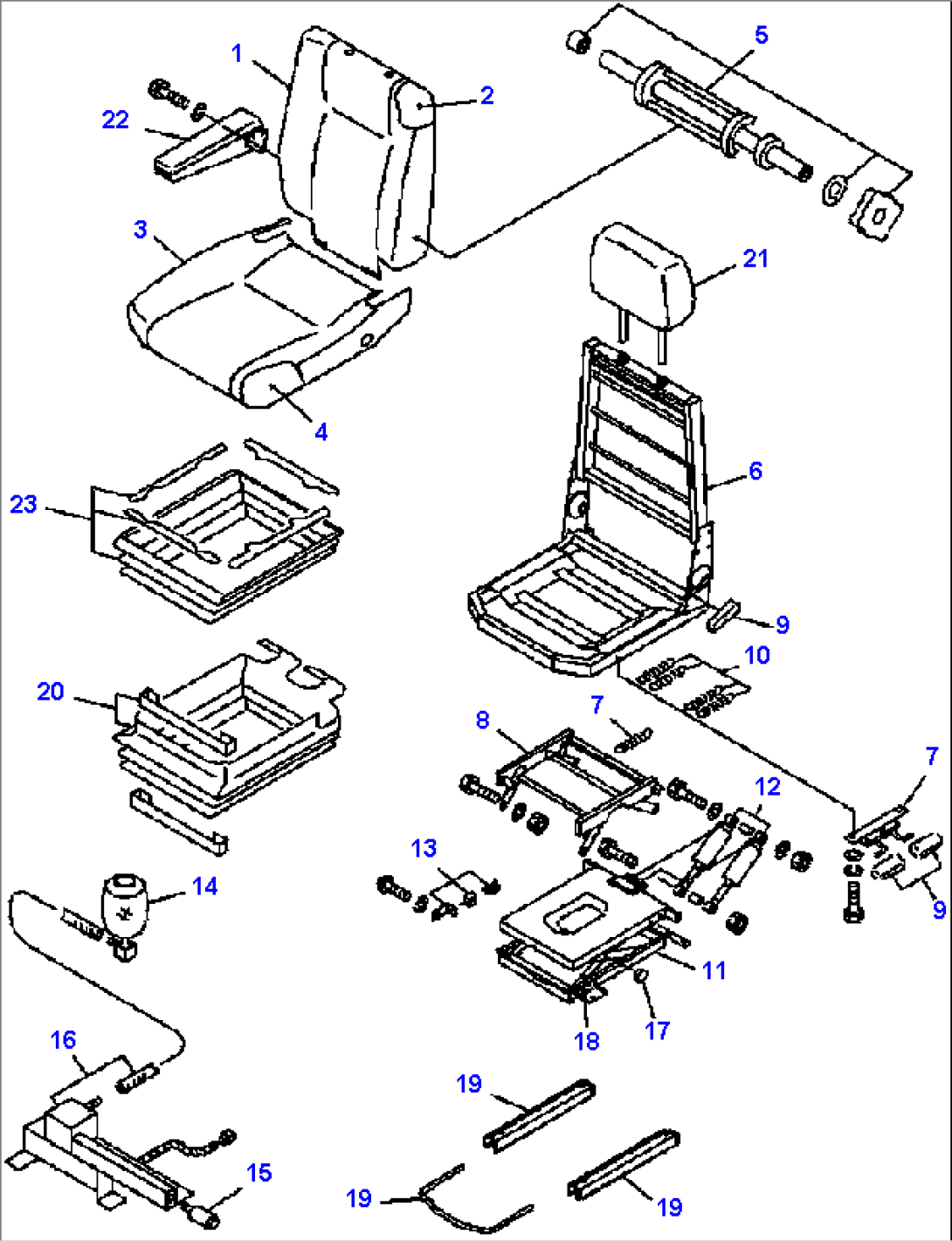 K0110-51A0 OPERATORS SEAT INNER PARTS