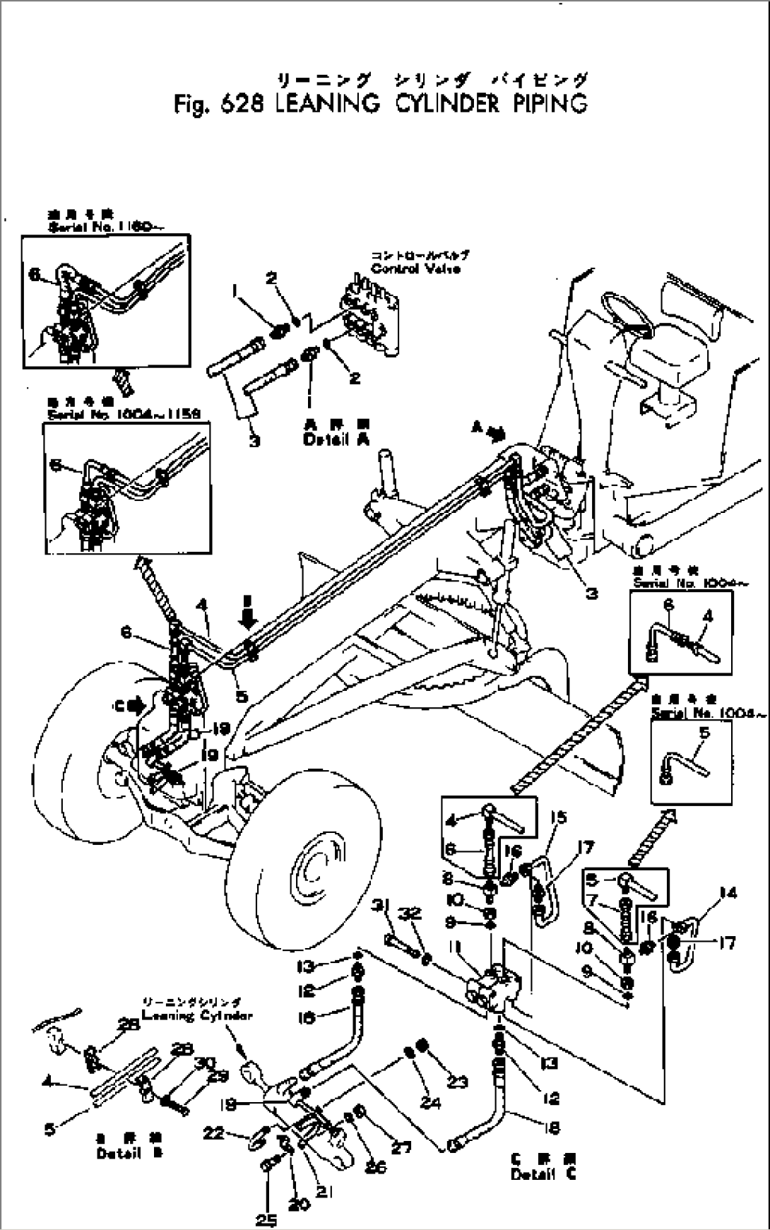 HYDRAULIC PIPING (LEANING CYLINDER LINE)