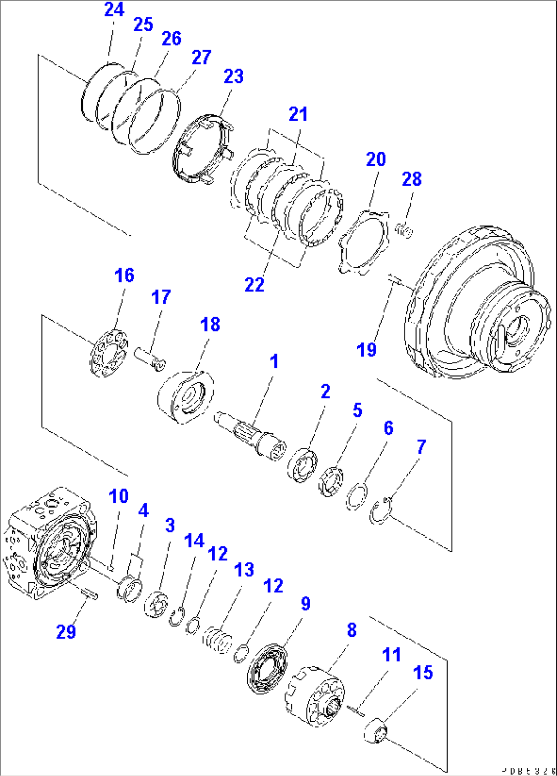 TRAVEL MOTOR (2/3) (TRAVEL SPEED 1ST)(#52278-)