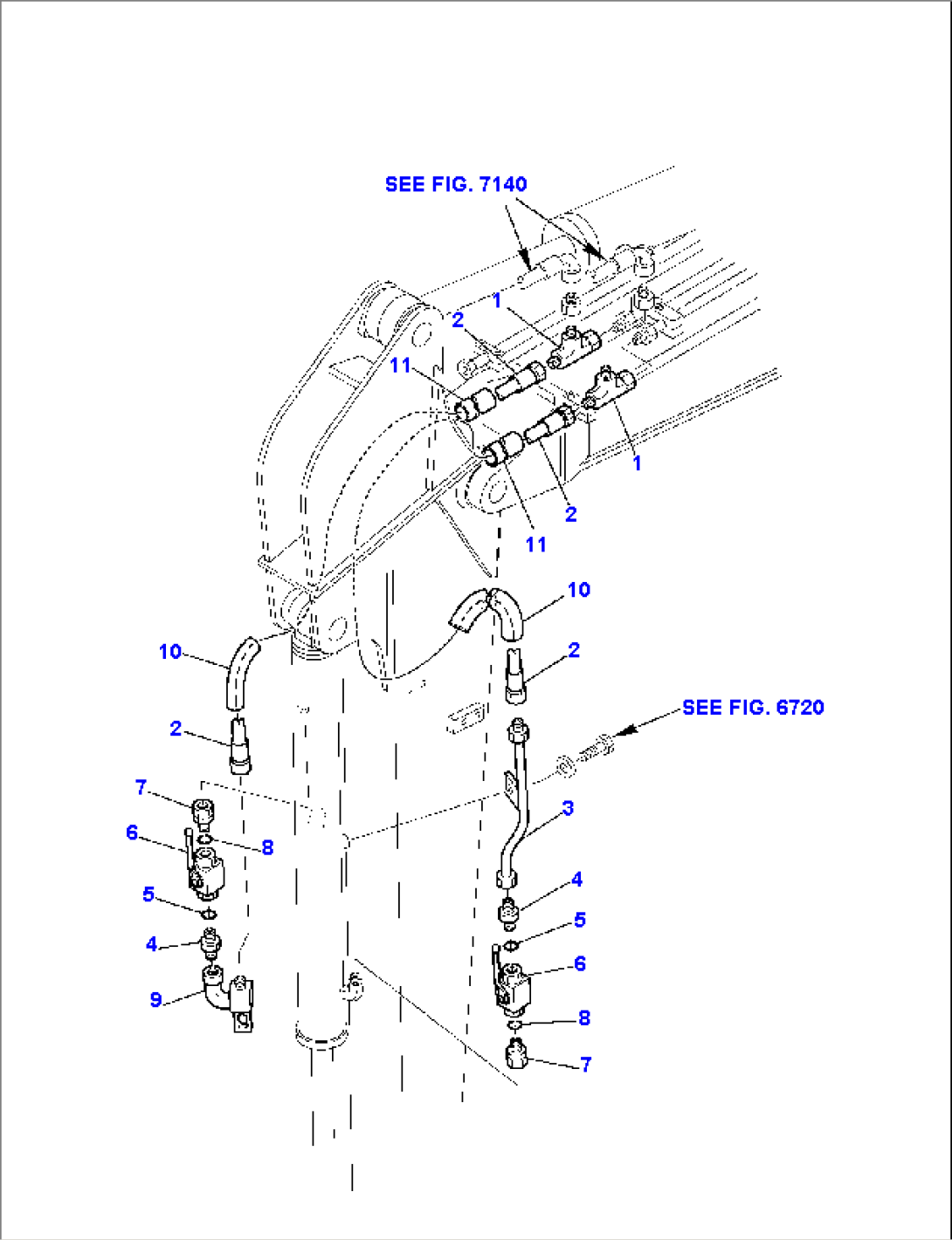 HYDRAULIC PIPING (BUCKET CYLINDER LINE) (1/2)