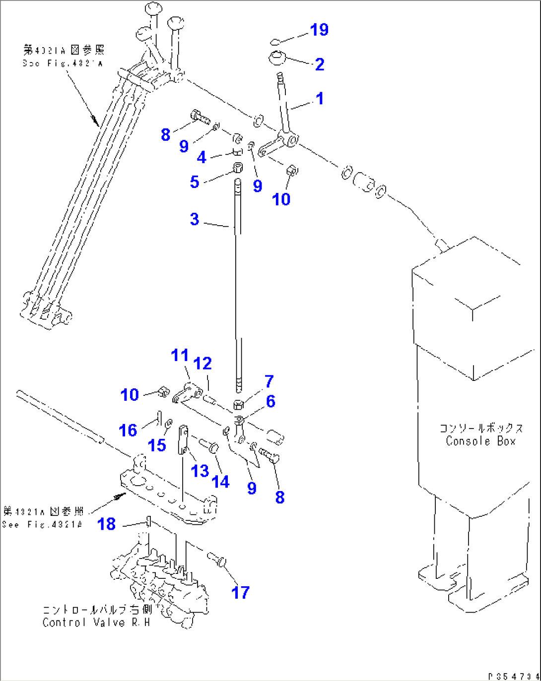 HYDRAULIC CONTROL LEVER (FOR POWER TILT)(#4501-4629)