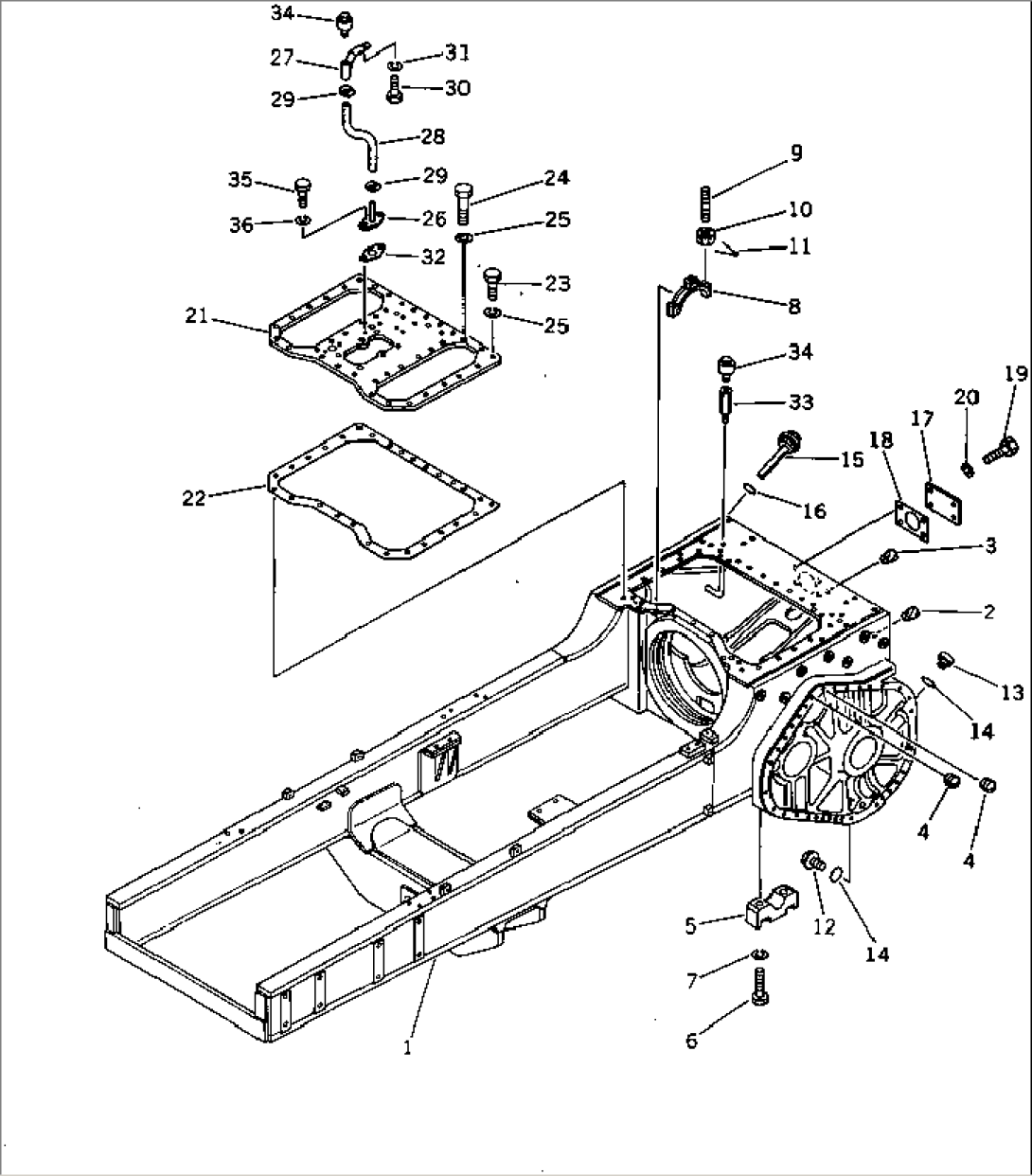 STEERING CASE AND MAIN FRAME (WITHOUT ROPS CAB)(#.-)