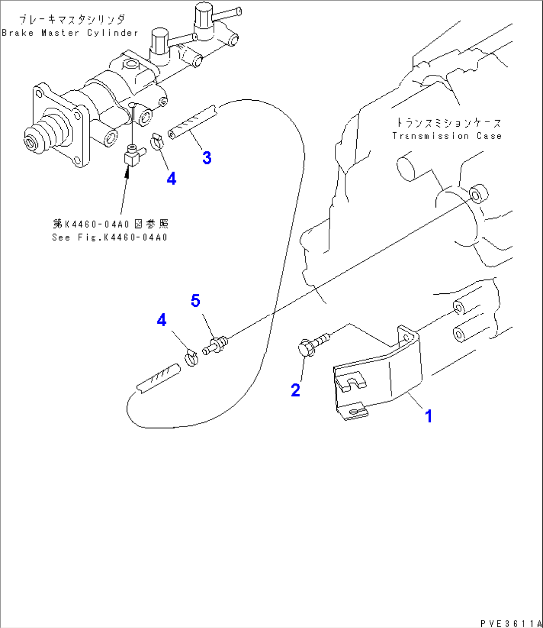 TRANSMISSION (BRAKE OIL PIPING AND LINKAGE BRACKET) (WITH MULTI COUPLER)