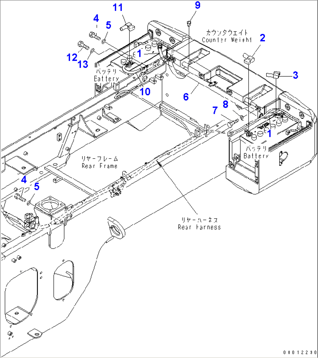 REAR HARNESS (3/4) (BATTERY CABLE)