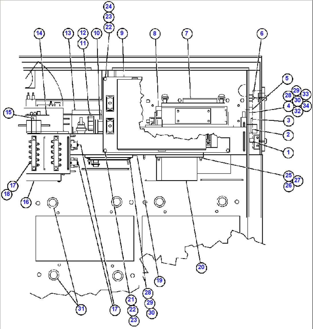 CONTROL CABINET (INSIDE TOP RIGHT FRONT)