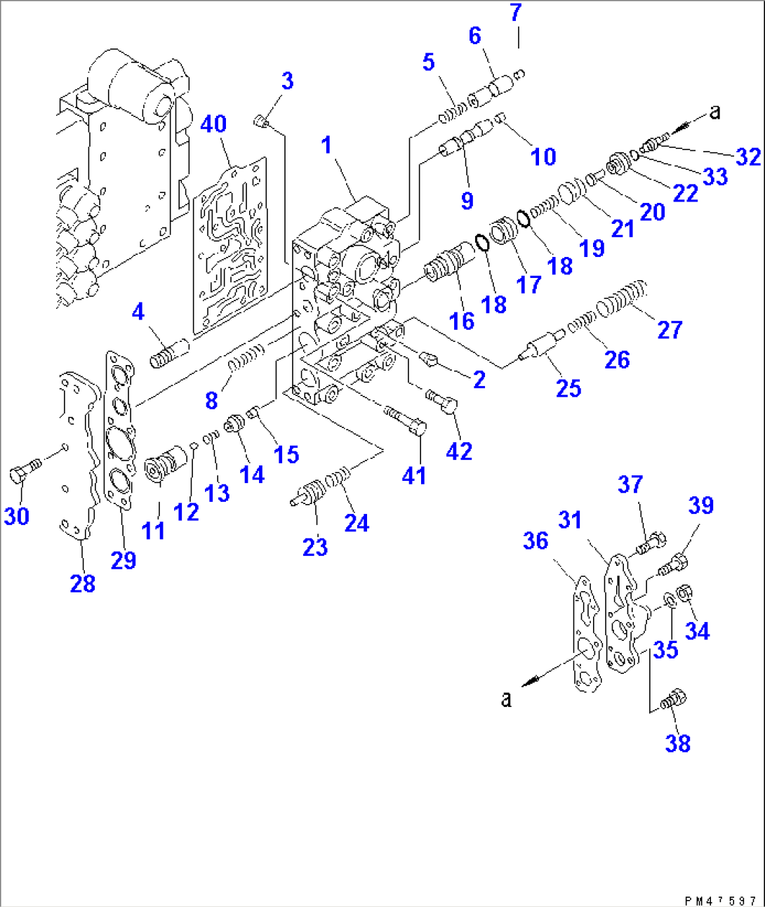 TRANSMISSION CONTROL VALVE (4/4) (UPPER VALVE) (SNOW REMOVING SPEC.)(#60001-)
