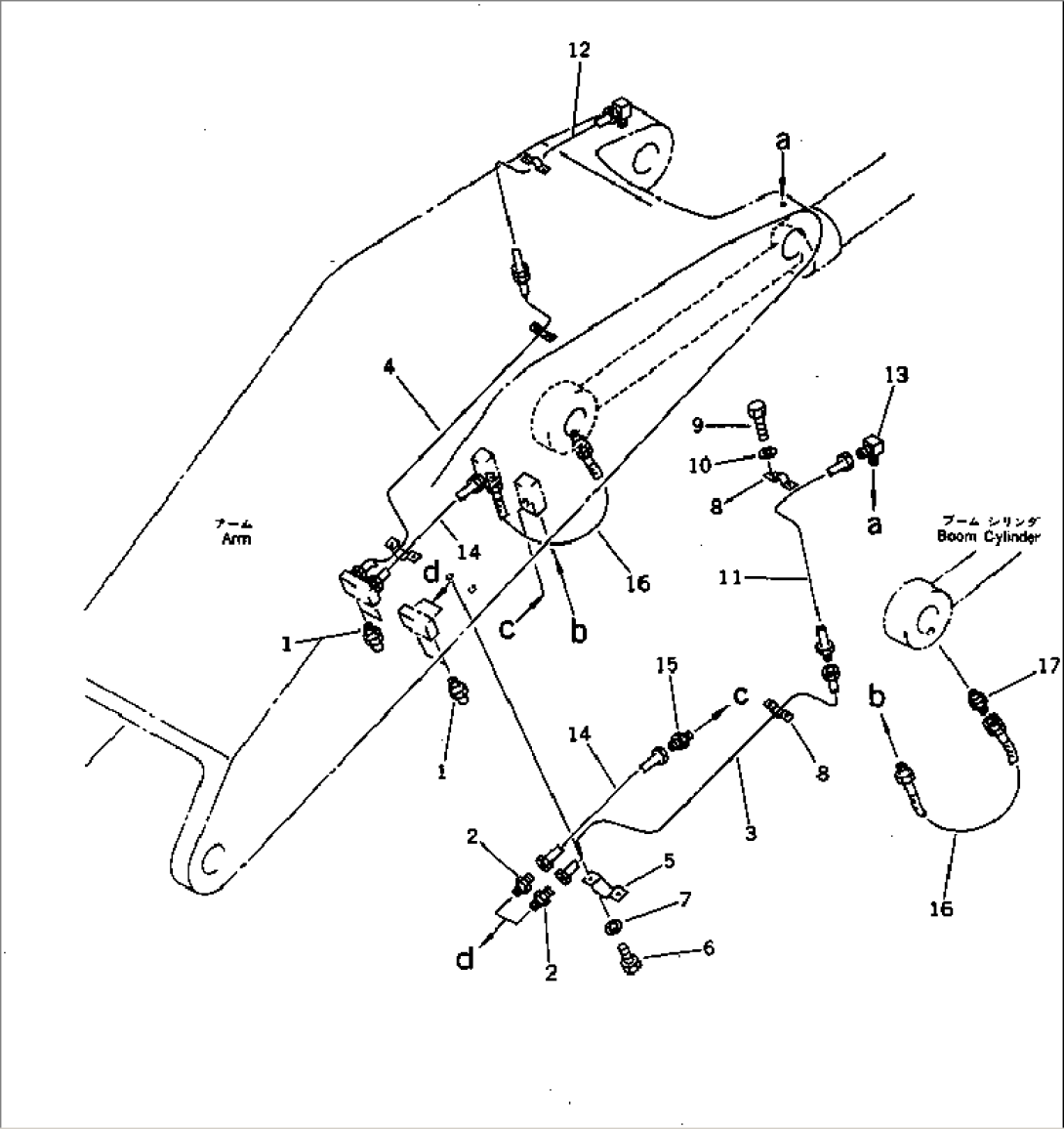 WORK EQUIPMENT LUBRICATION (ARM SIDE) (1/2)(#10001-10082)