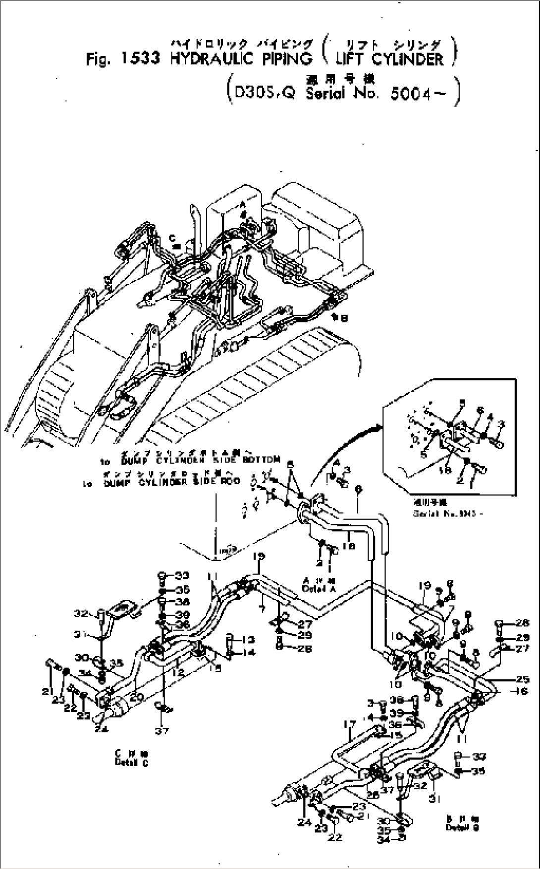 HYDRAULIC PIPING (LIFT CYLINDER)