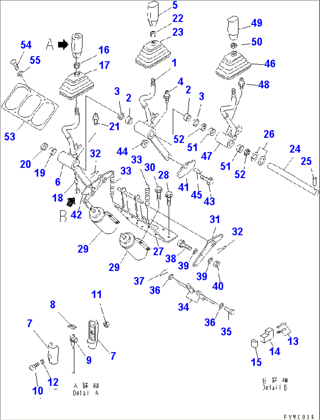 LOADER CONTROL (WORK EQUIPMENT CONTROL LEVER) (WITH 3-SPOOL CONTROL VALVE)