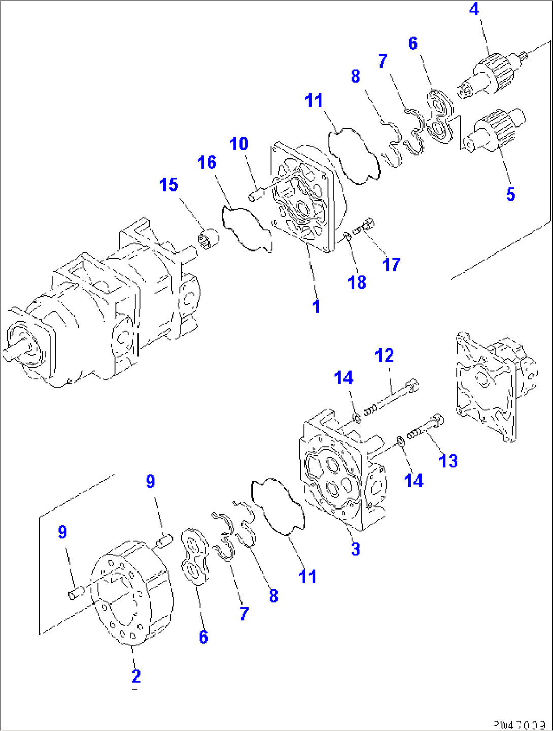 HYDRAULIC PUMP (3/4) (STEERING)(#50001-52000)