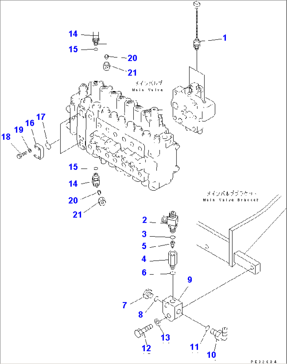 MAIN VALVE (SENSOR) (1 ACTUATOR) (ATTACHMENT LINE LESS)(#10001-11999)