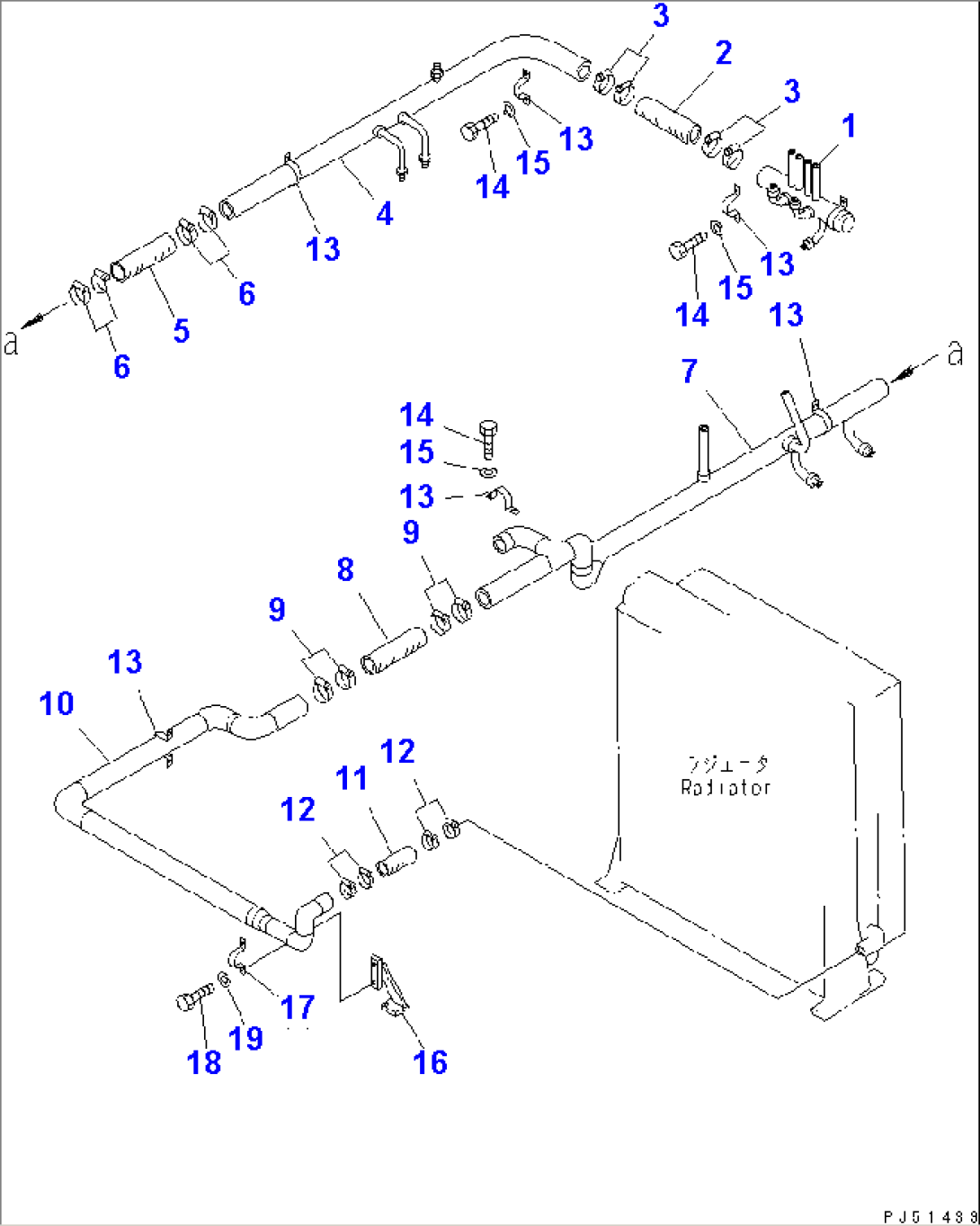 HYDRAULIC PIPING (OIL COOLER LINE) (1/2)(#11001-11002)