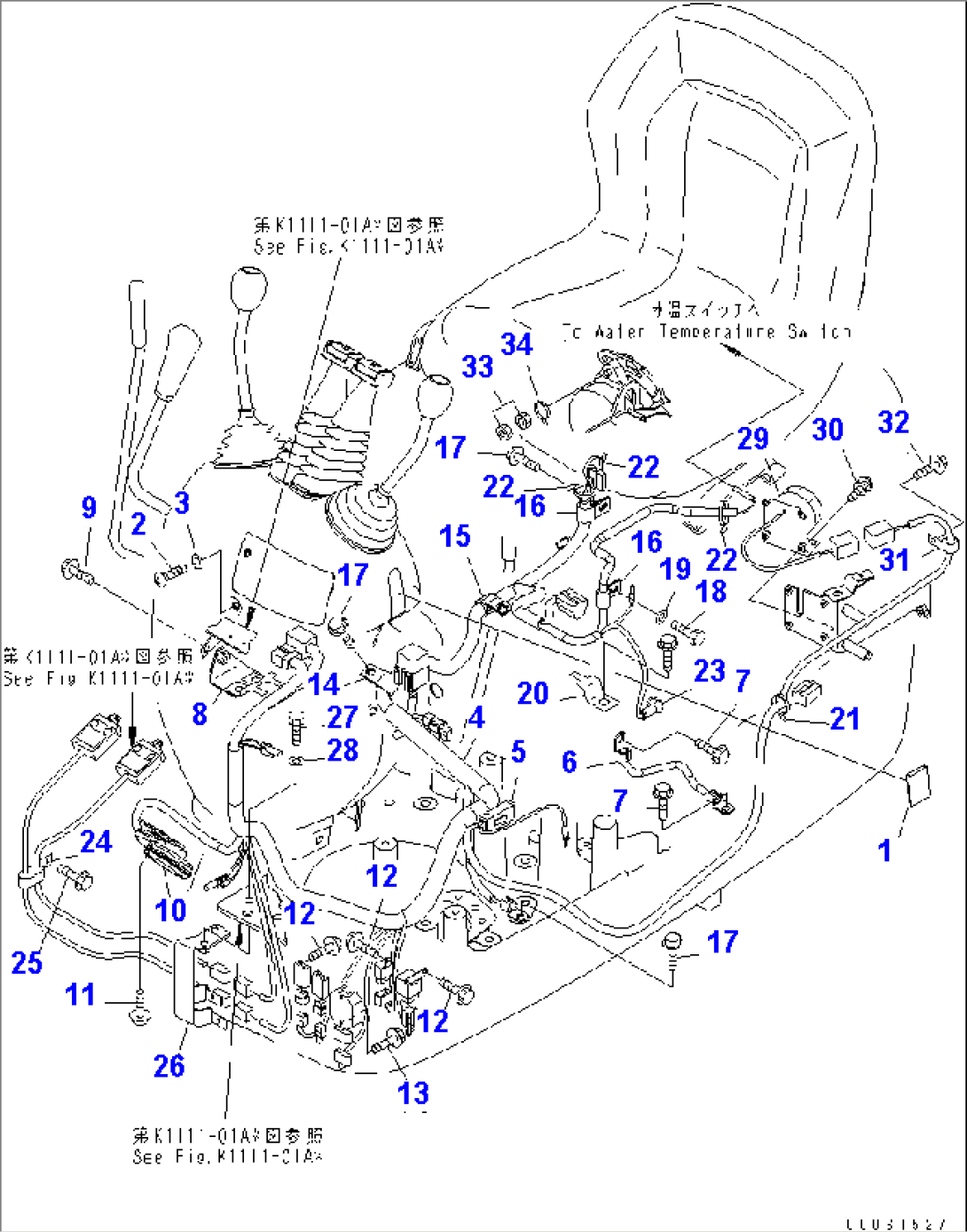 ELECTRICAL SYSTEM (MAIN HARNESS AND RELATED PARTS) (WITH TRAVEL ALARM)(#12001-)