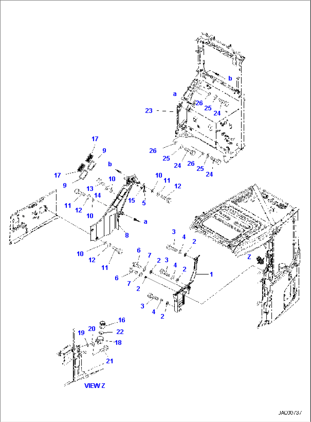 CAB, REAR COVER AND REAR DUCT