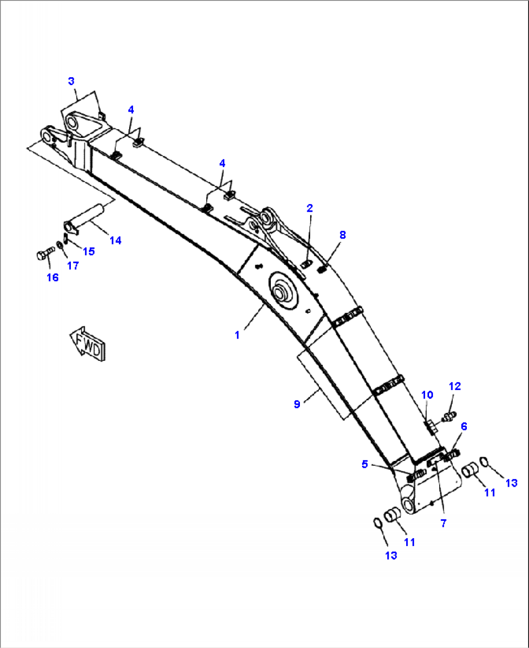 T1110-01H2 BOOM BOOM AND TOP PIN (HEAVY DUTY)