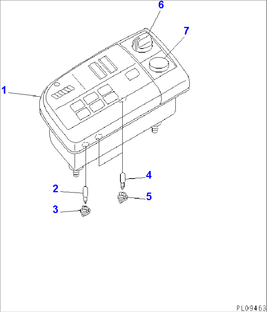 MONITOR PANEL (INNER PARTS) (CAB SPEC.) (WITH AIR CONDITIONER)