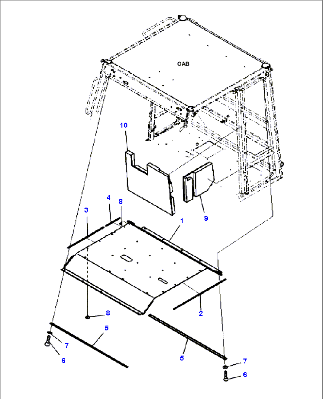 K0200-13A0A CAB ROOF PAD (S/N A11185- UP)