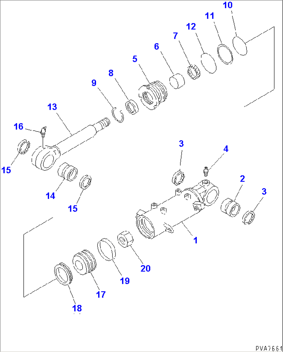 BLADE CYLINDER (INNER PARTS) (FOR POWER TILT MECHANICAL ANGLE)