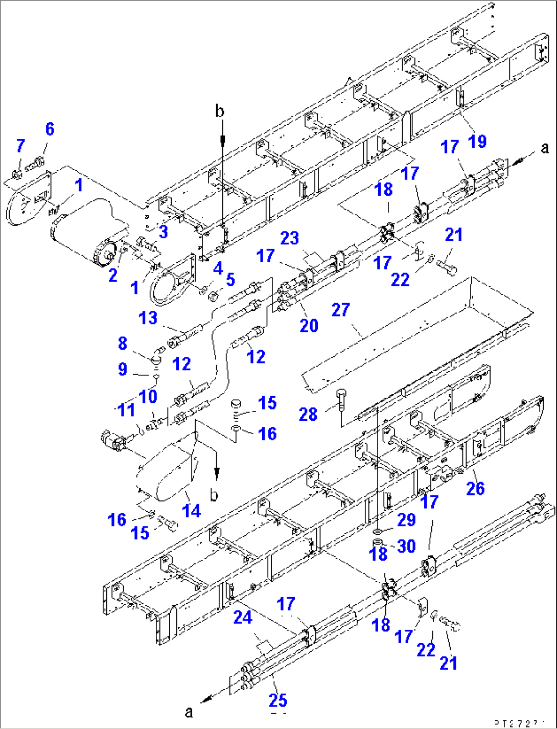 2ND CONVEYOR (INNER PARTS) (1/10) (600MM WIDTH) (WITH EMERGENCY SWITCH)(#1238-)