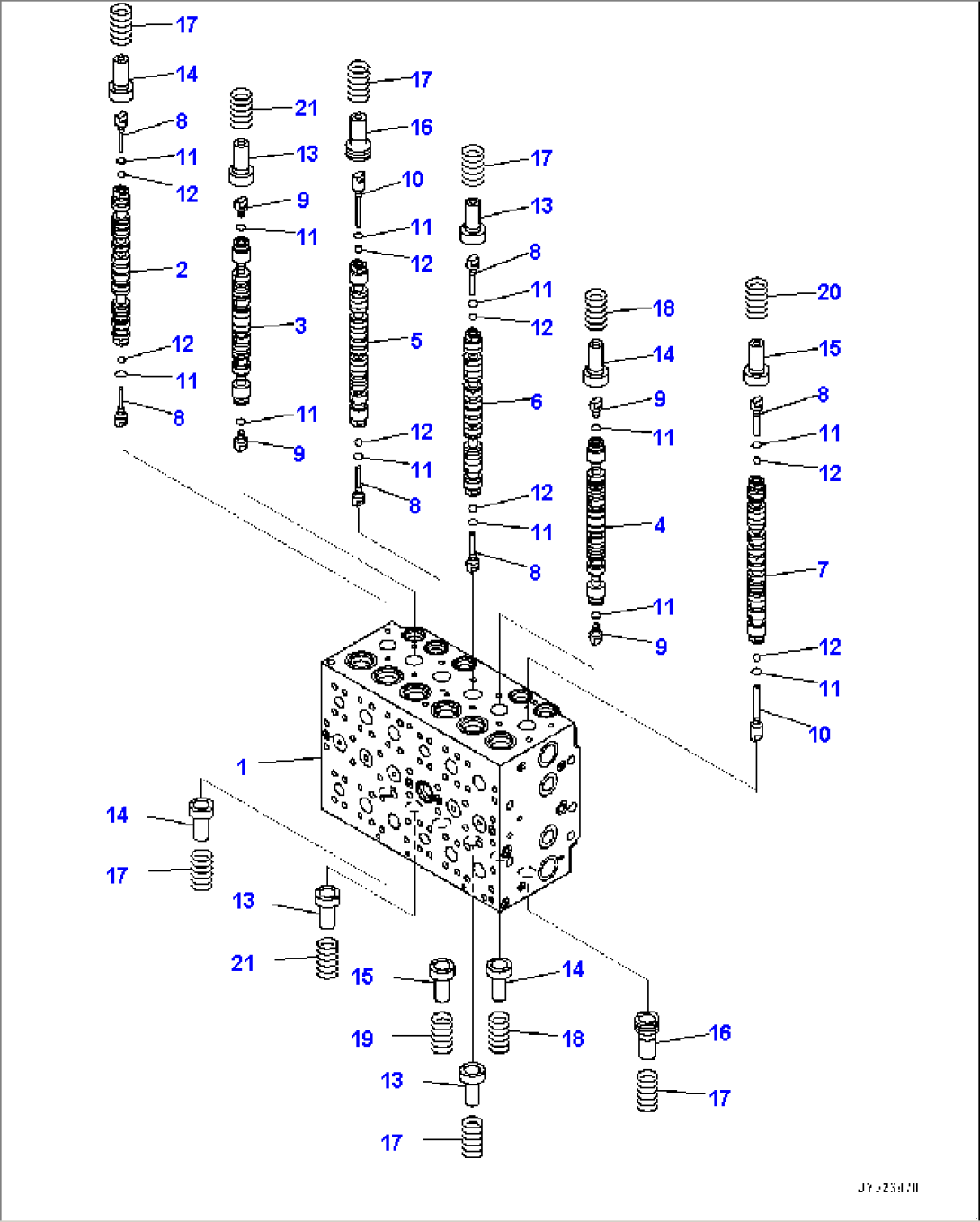 Control Valve, Inner Parts (1/21) (#500001-)