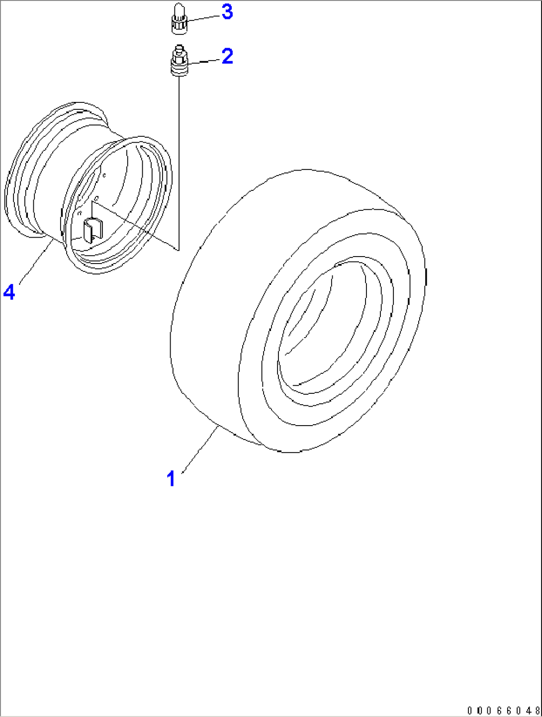 WHEEL AND TUBELESS TIRE (BRIDGESTONE)