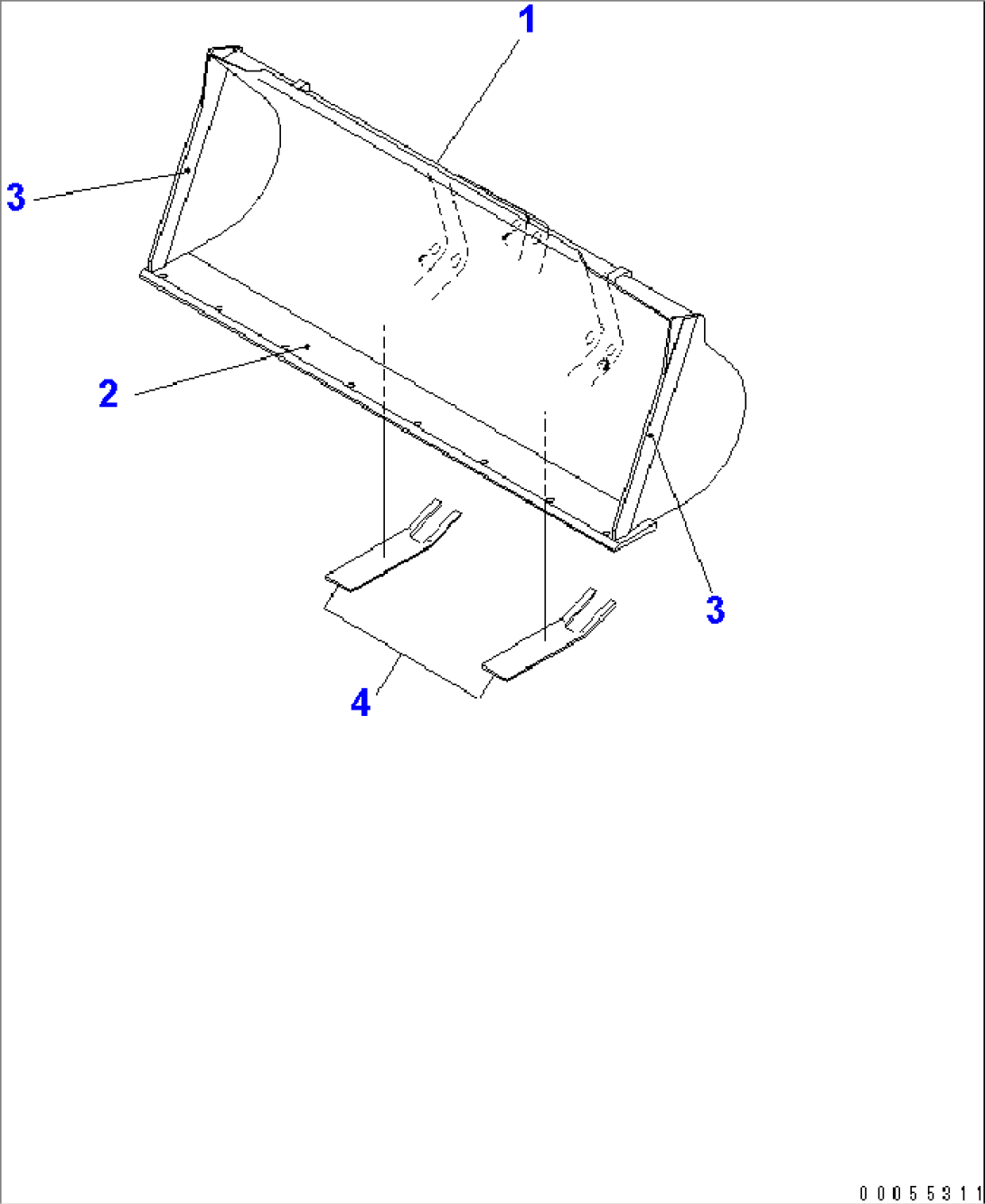 BUCKET¤ 1.0M3 (WITH B.O.C.¤ 1.1M3) (LIVESTOCK RAISING SPEC.)