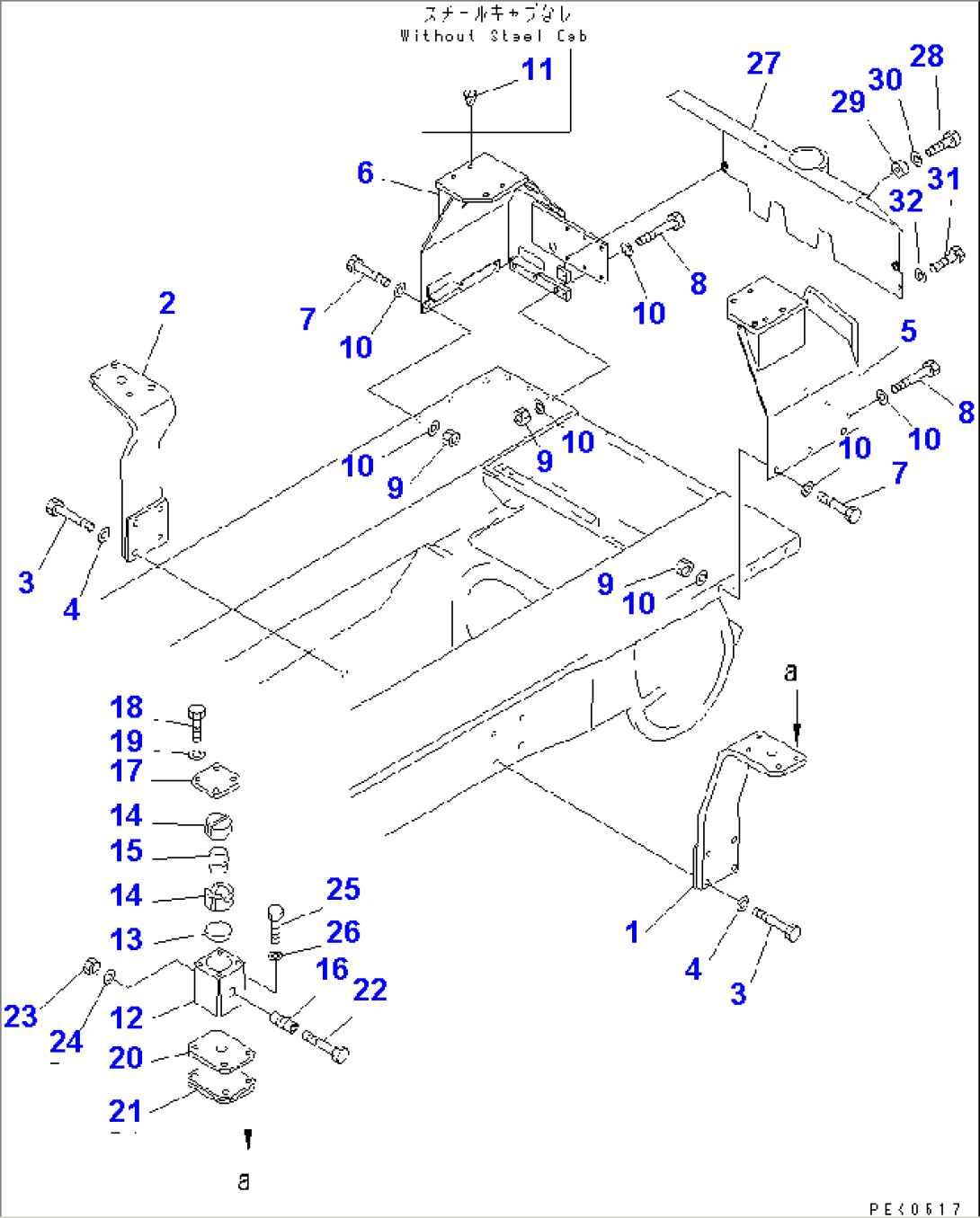 STEEL CAB MOUNT (FOR RIPPER)(#84028-)