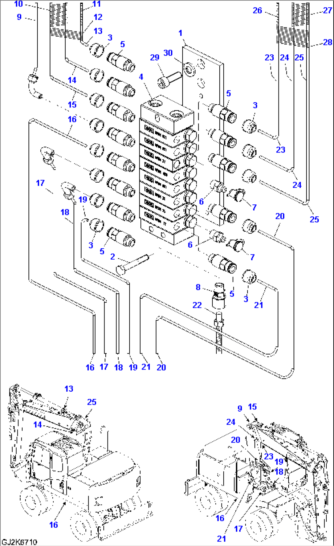 LUBRICATION TWO-PIECE BOOM (WITH CENTRAL LUBRICATION SYSTEM) (FEEDER)