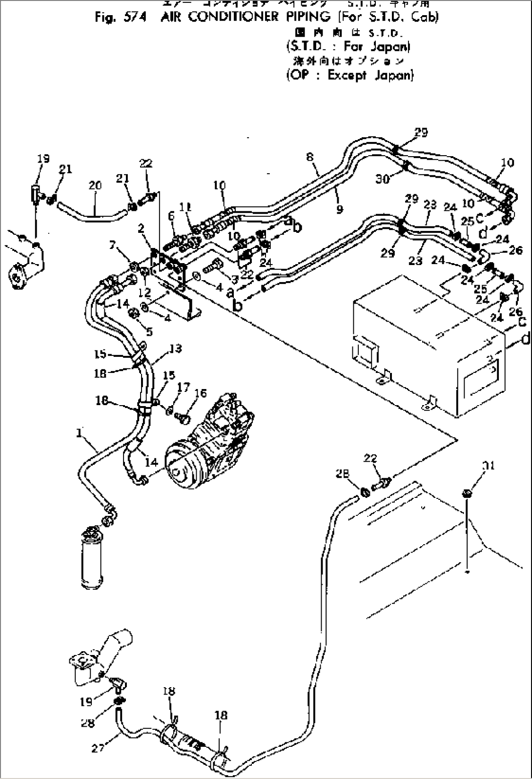 AIR CONDITIONER PIPING (FOR S.T.D.CAB)