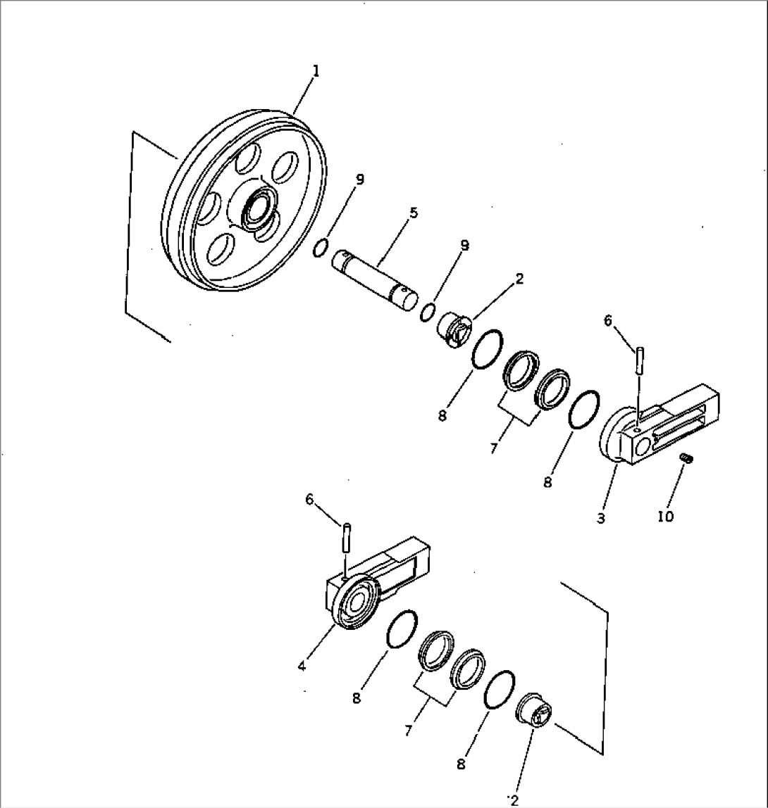 FRONT IDLER (FOR RUBBER SHOE SPEC.) (FOR LONG LEVER CONTROL)