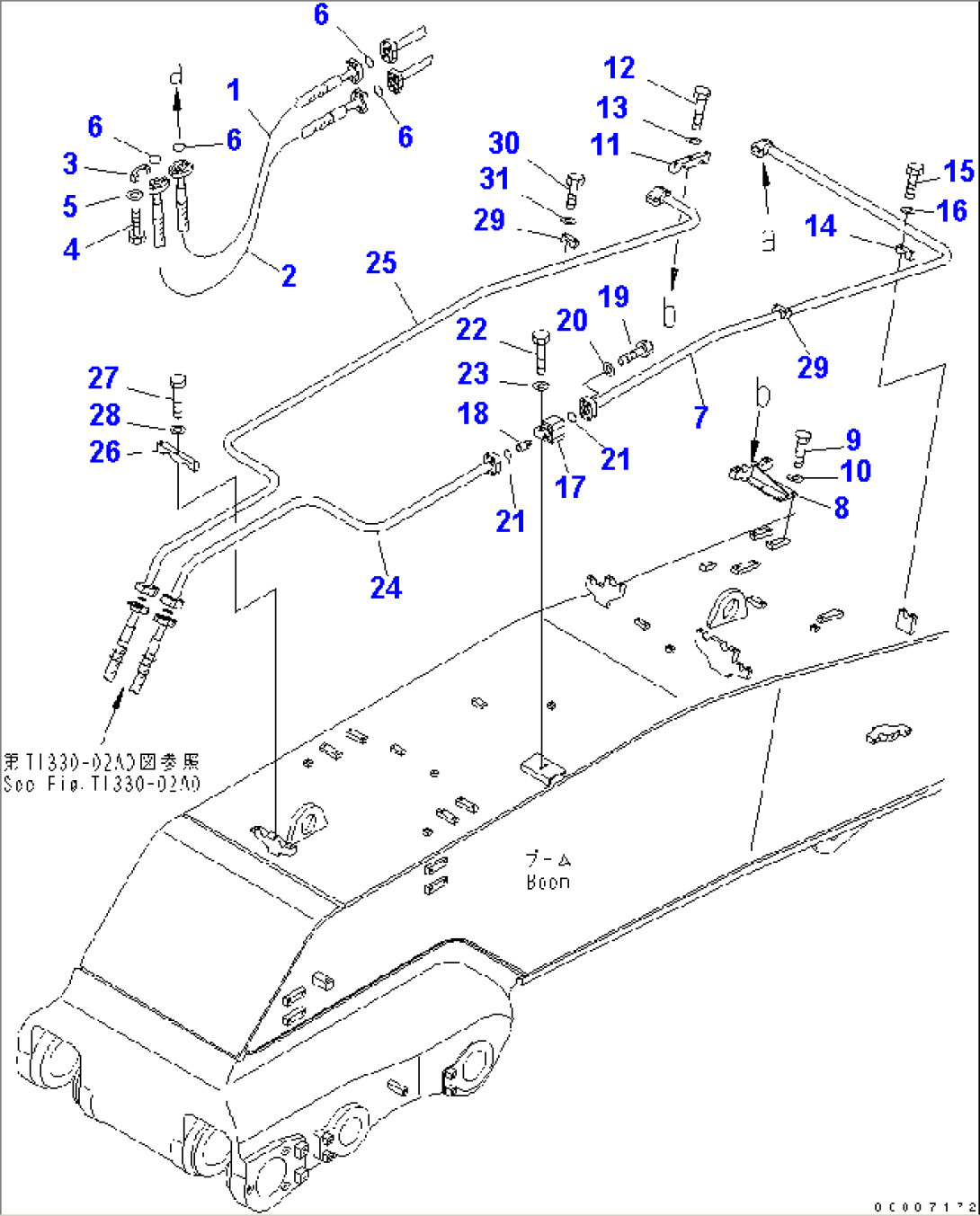BOTTOM DUMP BUCKET LINES (BOOM SIDE) (FOR LOADER)(#30001-)