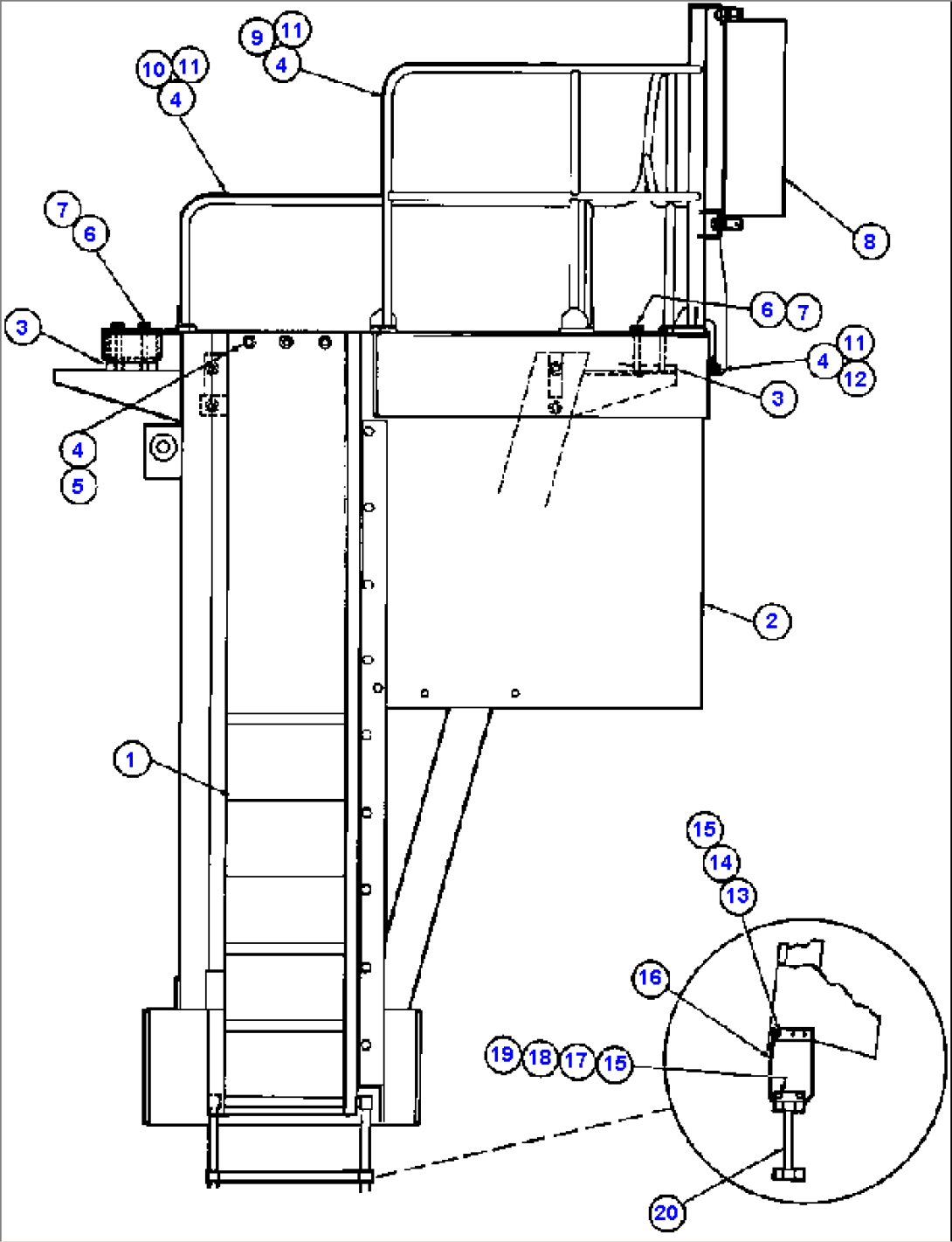 LEFT DECK, HANDRAIL & LADDER