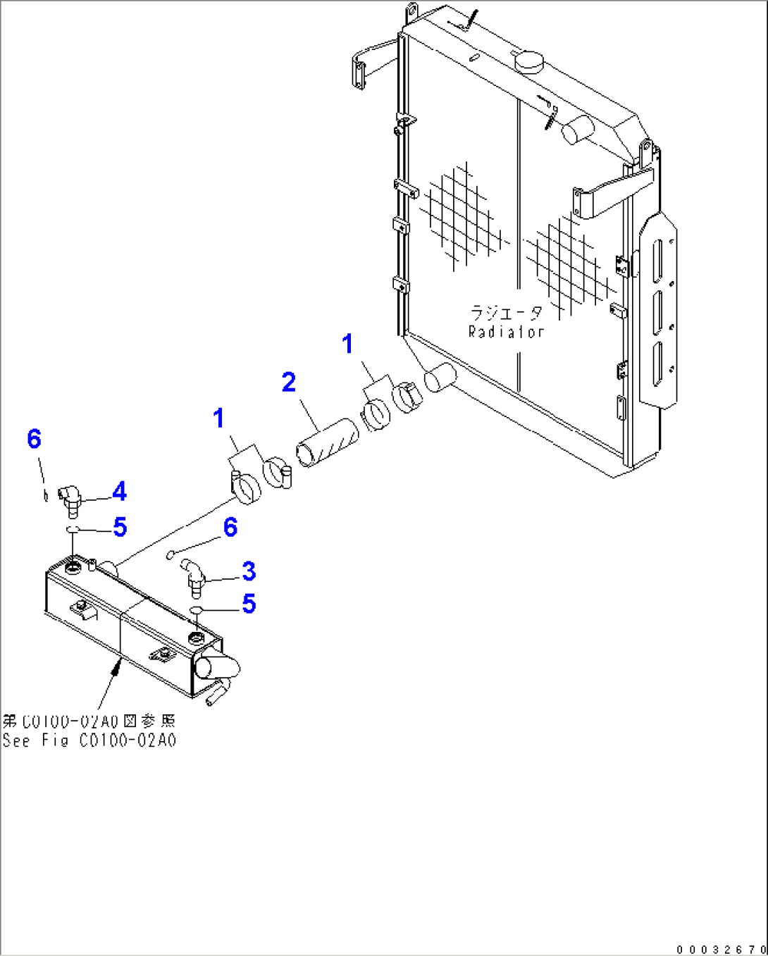 RADIATOR (RADIATOR PIPING) (LOWER)(#80100-)