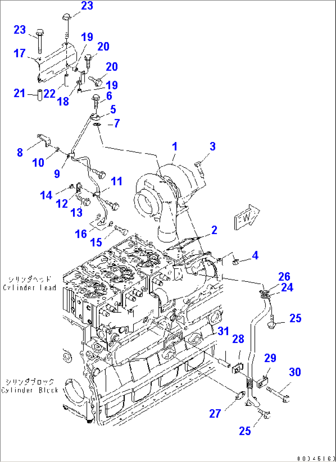 TURBOCHARGER MOUNTING AND LUBRICATOR(#610272-)
