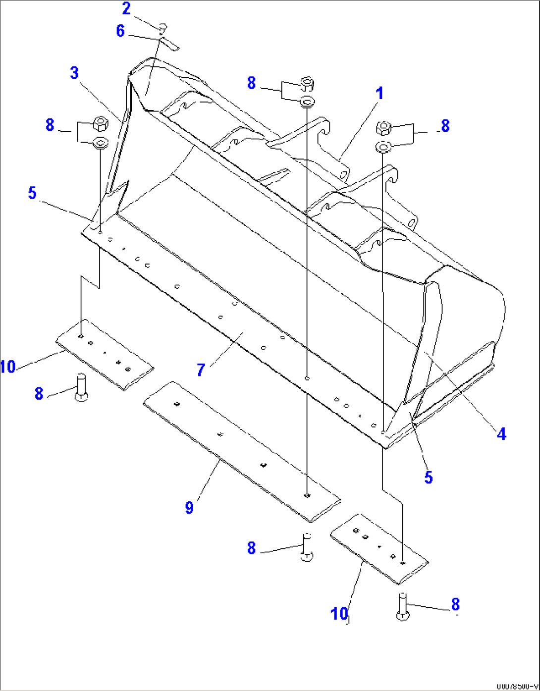 BUCKET 2.1M3 (WITH B.O.C.¤ 2.3M3) (LOOSE MATERIAL)(#75001-)