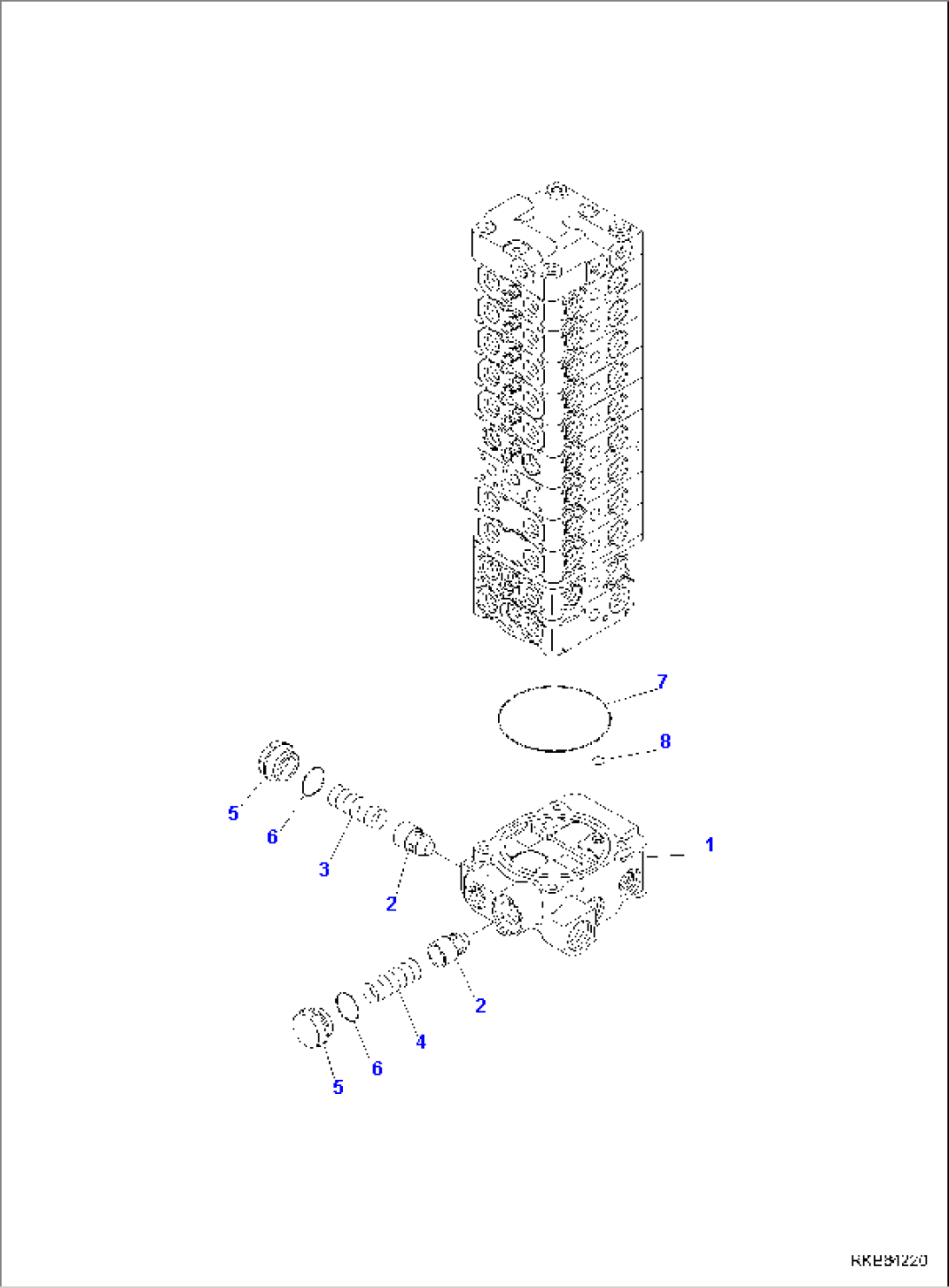 MAIN CONTROL VALVE, 1-ATTACHMENT, INNER PARTS (6/15)