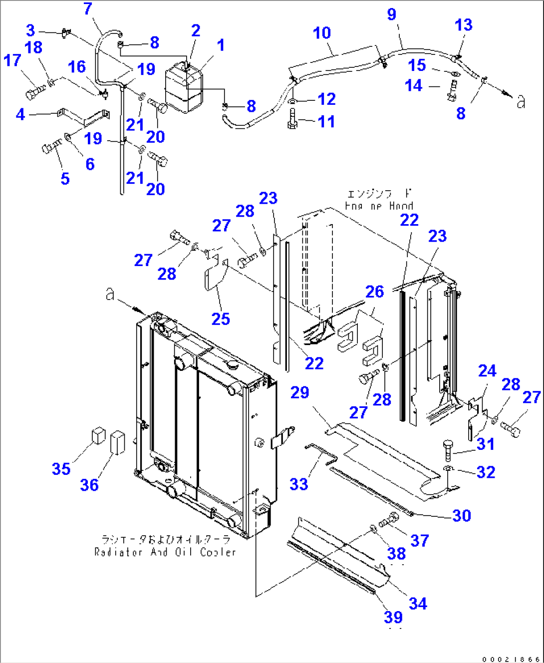 HOOD (RADIATOR PIPING AND BUFFLE PLATE)(#65001-65594)