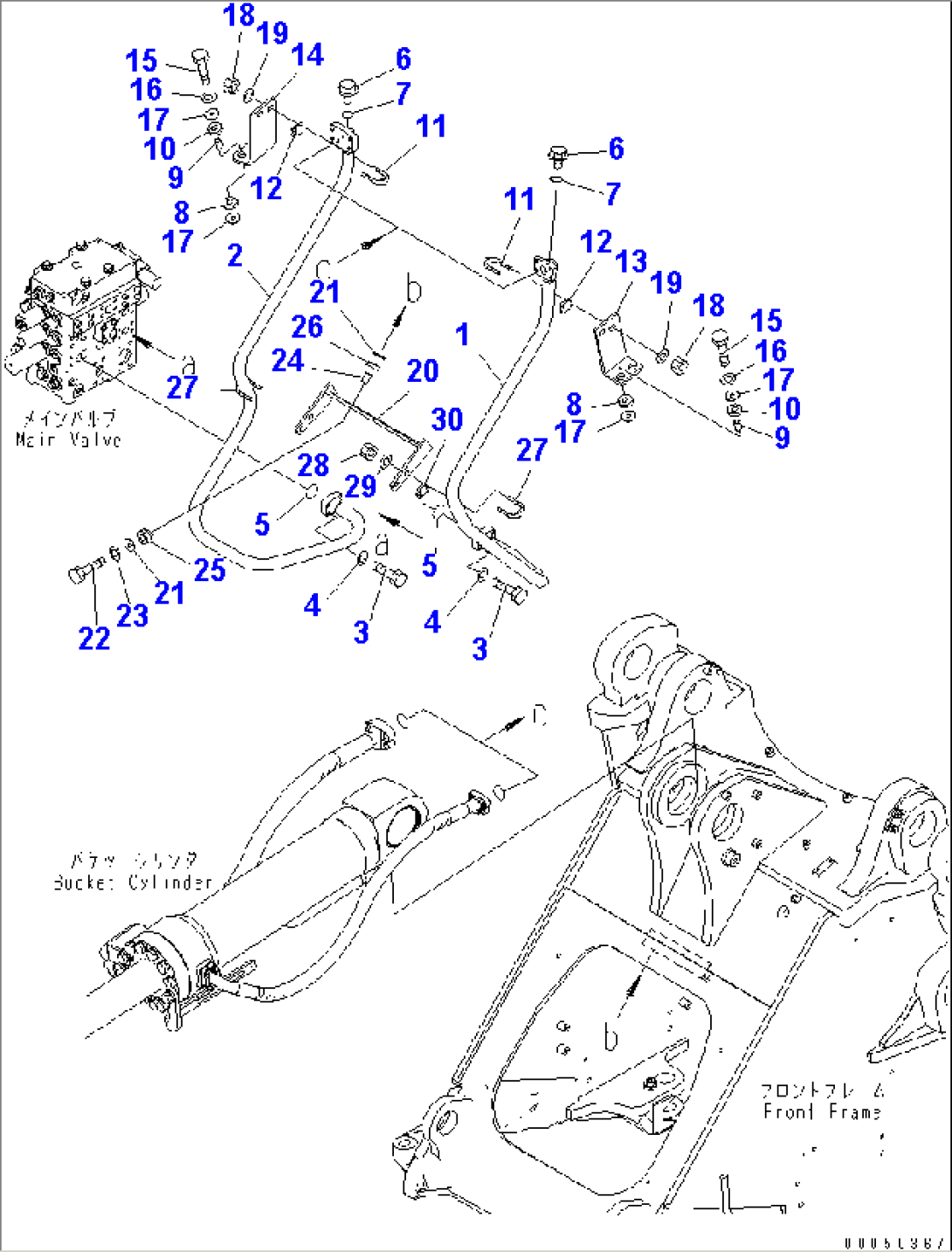 HYDRAULIC PIPING (DUMP CYLINDER LINE)(#85001-)