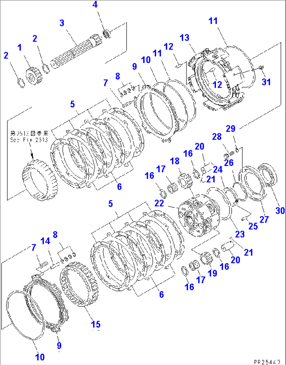 TRANSMISSION (6/7) (1ST AND 2ND CLUTCH)