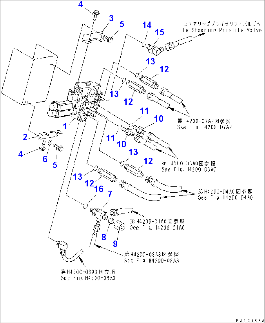 HYDRAULIC MAIN VALVE (WITH 3-SPOOL AND PIPING) (WITH E.C.S.S.)