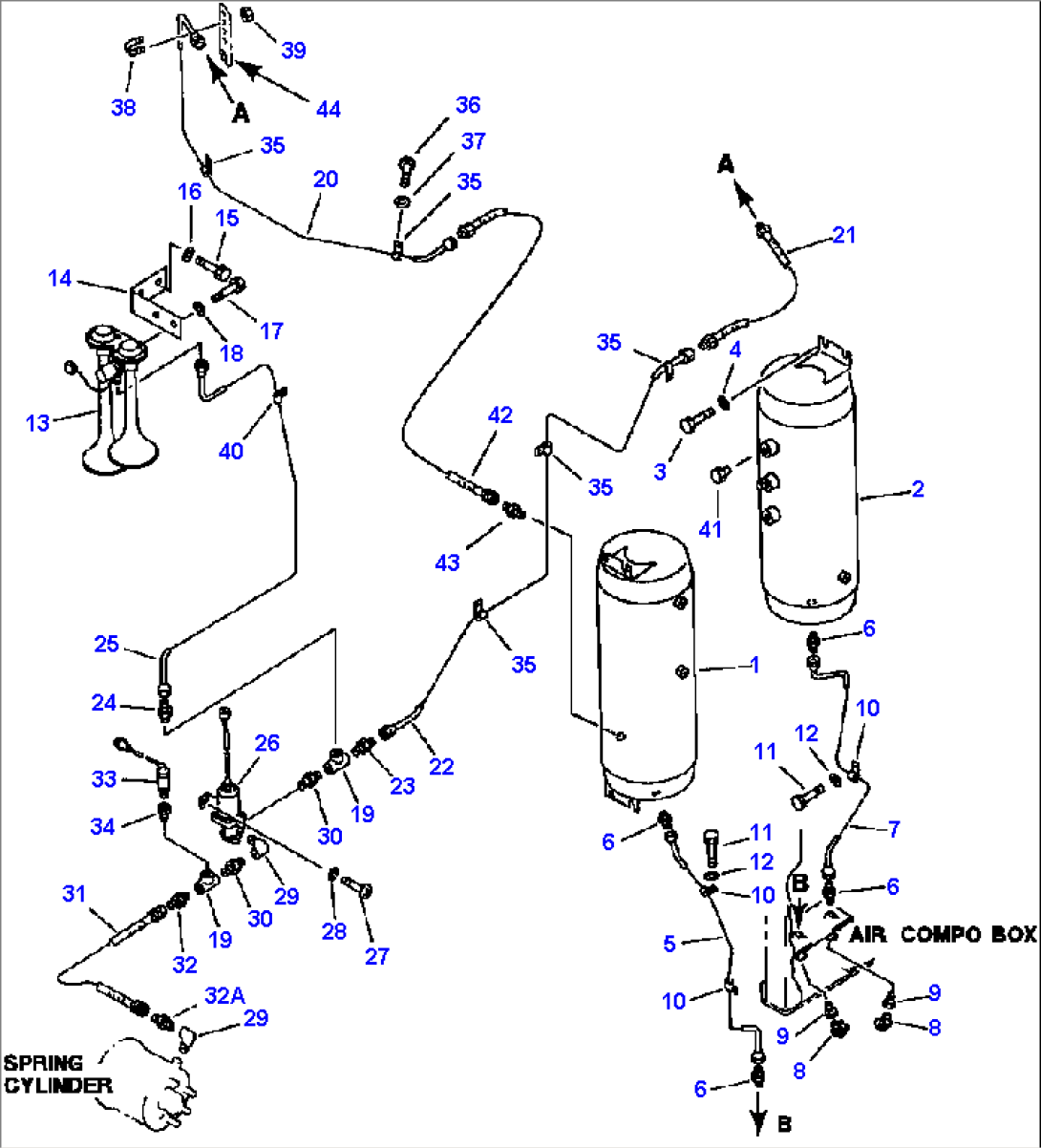 AIR PIPING - DRY TANK AND HORN