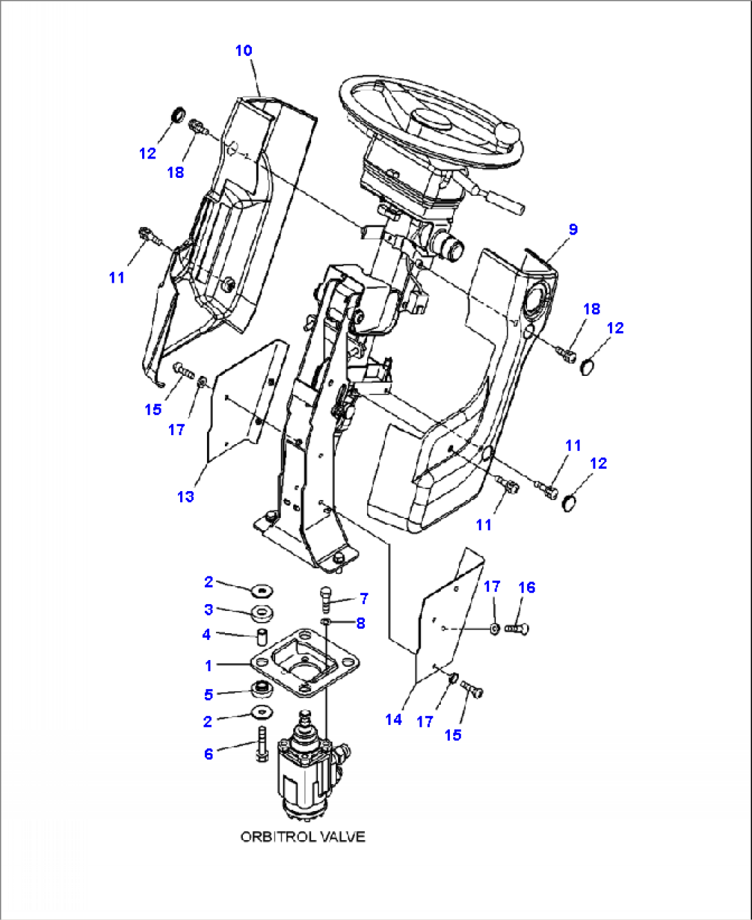 K0210-30A0 ROPS CAB STEERING COLUMN COVERS