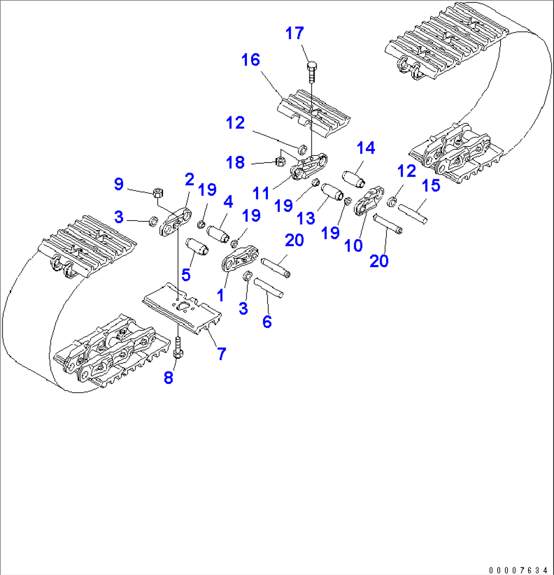 TRACK SHOE (MASTER PIN TYPE) (TRIPLE GROUSER WITH HOLE) (400MM WIDE) (FOR TRIMMING DOZER)(#45001-45775)