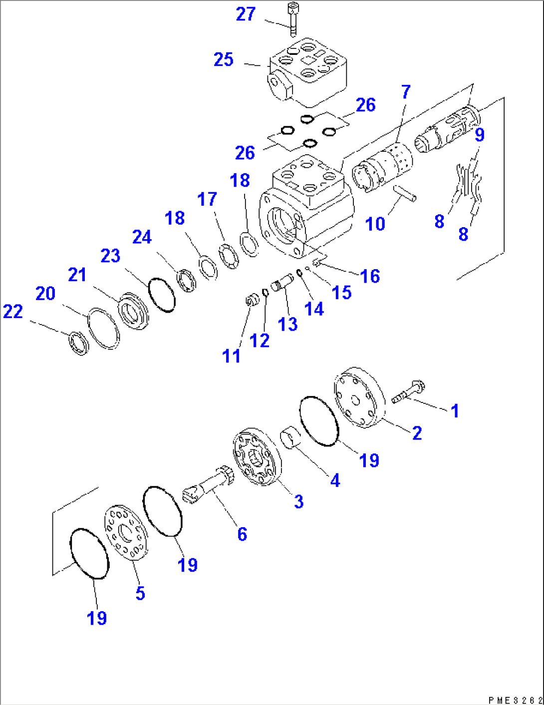 STEERING WHEEL AND COLUMN AND ORBITROL (ORBITROL VALVE)