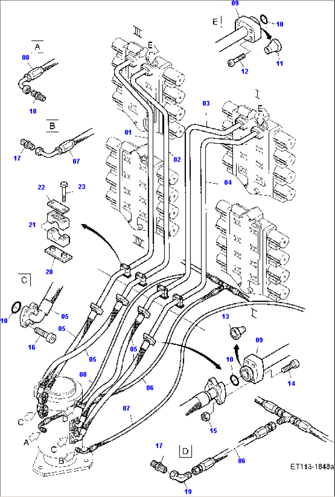 Pipes,- and Hoses Assy., Control Blocks - Rotary Joint