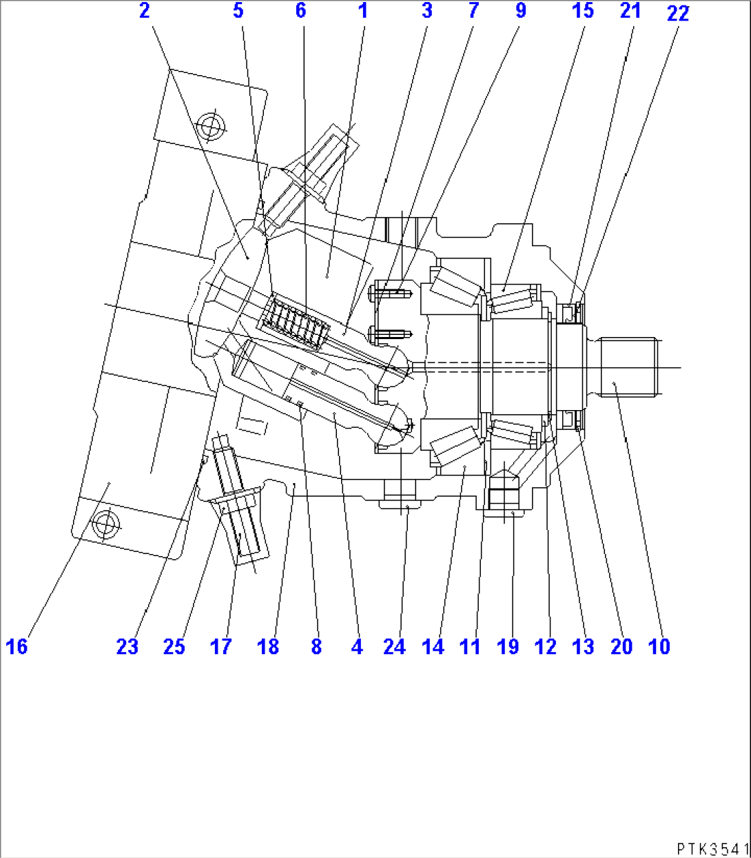 TRAVEL MOTOR (REAR) (20KPH) (INNER PARTS) (1/2)(#K30001-K34176)